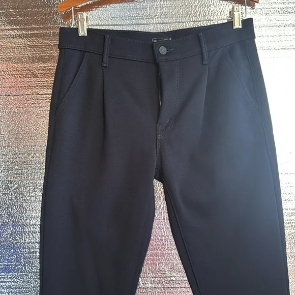 Mother Pants Womens Navy Blue French Kissing Pleated Trainer Jogger Zip. 28 - Picture 2 of 9
